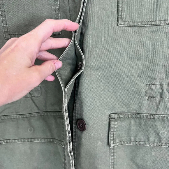 Fate Army Green Sleeveless Utility Vest Button Up Drawstring Waist Size Medium - Picture 5 of 9